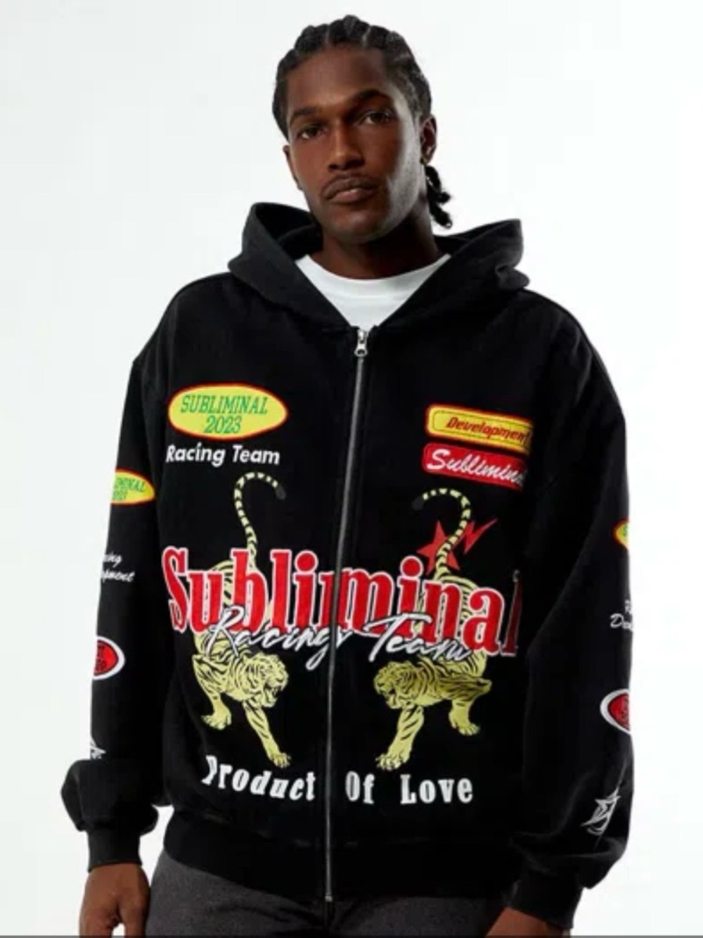 Pacsun - Subliminal Racing Full Zip Hoodie. Size L